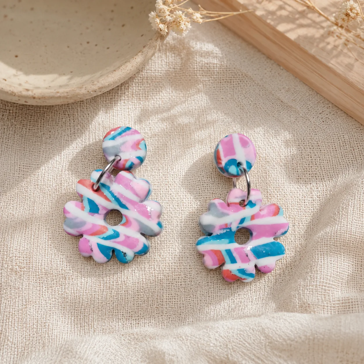 Imagen de Pendientes Flor Terrazzo